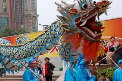 Chinese Traditional Dragon Dance Troop