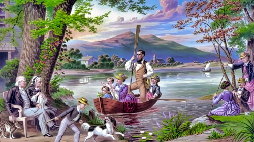 Lakeside Painting – Thursday’s Daily Jigsaw Puzzle