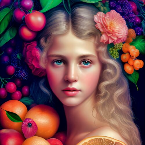 Portrait of a Young Woman with Fruit