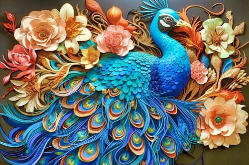 The Beautiful Peacock – Wednesday’s Daily Jigsaw Puzzle