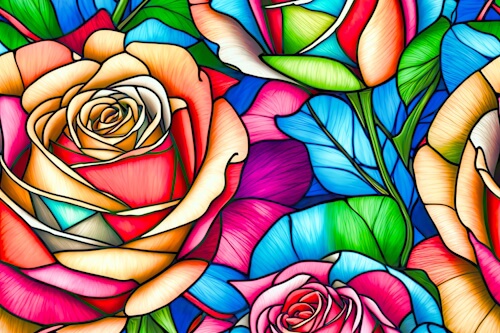 Stained Glass Roses