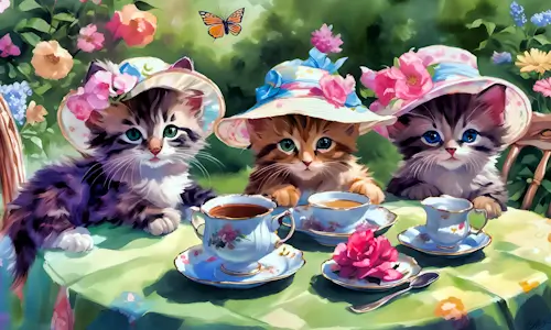 Kitten Tea Party – Friday’s Free Daily Jigsaw Puzzle