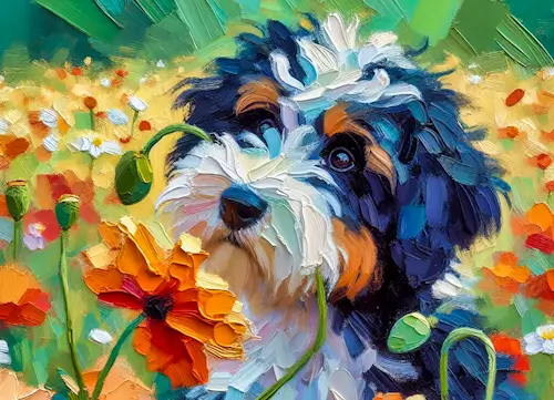 Dog Painting – Wednesday’s Daily Jigsaw Puzzle