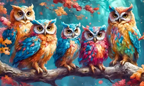 Colorful Owls – Monday’s Daily Jigsaw Puzzle