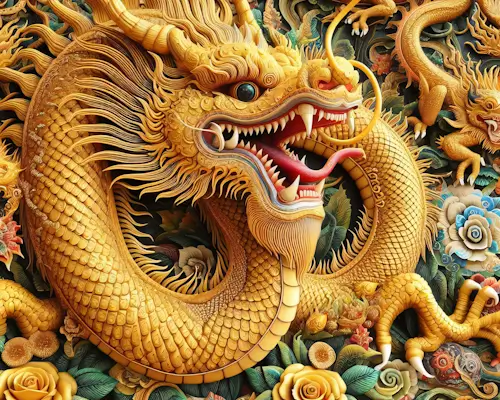 Golden Dragons – Sunday’s Free Daily Jigsaw Puzzle