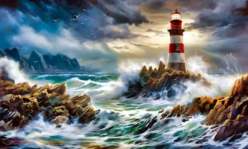 Stormy Lighthouse – Monday’s Daily Jigsaw Puzzle