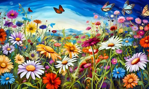 Monday’s Daily Jigsaw Puzzle: Butterflies and Flowers