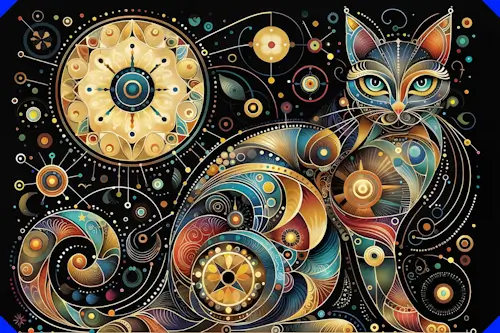 Amazing Cat Abstract Artwork