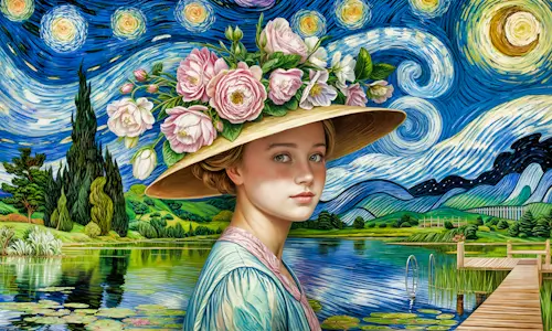 Lady In A Hat Van Gogh Style – Sunday’s Daily Jigsaw Puzzle