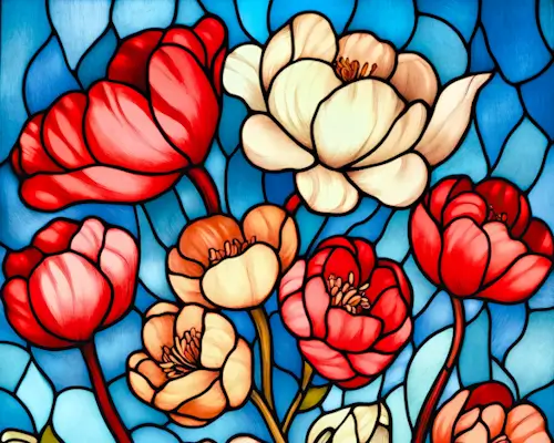 Stained Glass Flowers – Tuesday’s Daily Jigsaw Puzzle