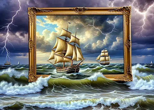 Painting of a Ship In A Storm – Sunday’s Daily Jigsaw Puzzles