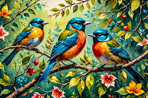 Friday’s Free Daily Jigsaw Puzzle – Painted Birds