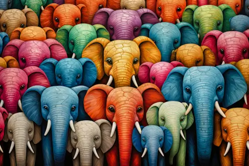 Colorful Elephants – Saturday’s Free Daily Jigsaw Puzzle